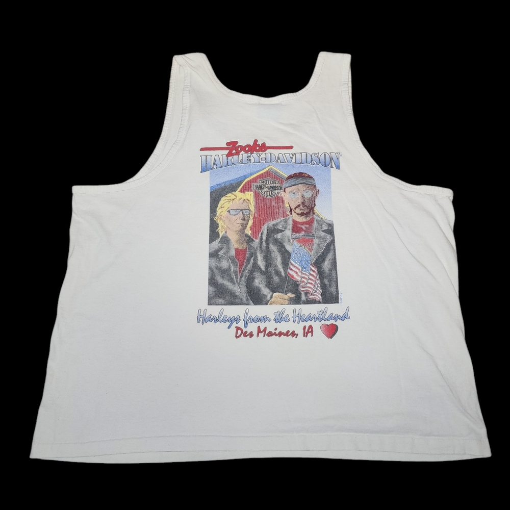 Harley Davidson Vintage 90's Tank Top T Shirt - Des Moines IA - Mens XL